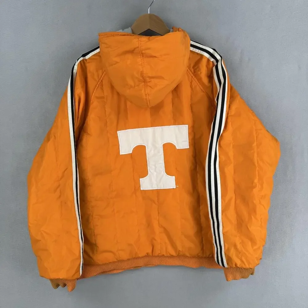 Vintage Adidas Tennessee Volunteers Jacket Mens XL Gray Orange Reversible NCAA